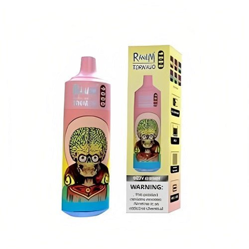 R&M Tornado 9000 Prefilled Vape Pod Device Box of 10, Fizzy Cherry Flavor