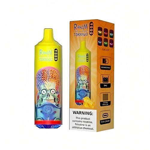 R&M Tornado 9000 Prefilled Vape Pod Device Box of 10, Orange Soda Fruit