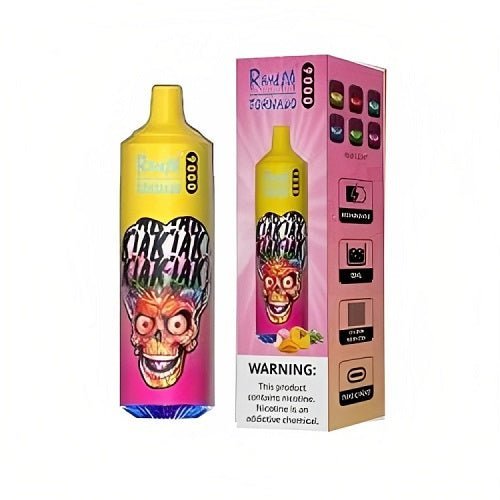 R&M Tornado 9000 Prefilled Vape Pod Device Box of 10, Peach Lemonade Flavor