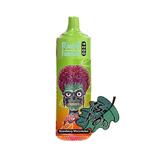 R&M Tornado 9000 Prefilled Vape Pod Device Box of 10, Strawberry Watermelon Flavor