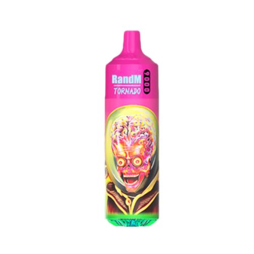R&M Tornado 9000 Prefilled Vape Pod Device Box of 10, Strawberry Raspberry Cherry Ice Flavor