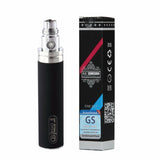 GS eGo II 2200mAh or GS eGo III 3200mAh in Black vape battery mega kit, providing high-capacity power for extended vaping sessions.