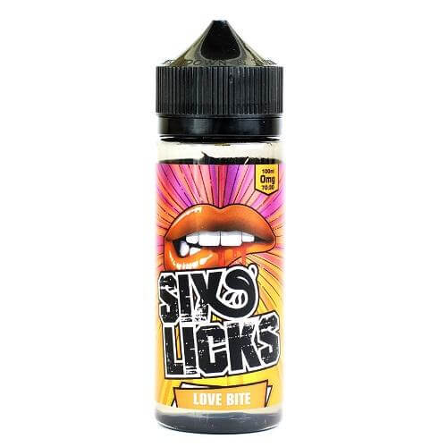 Six Licks Shortfill 100ml E Liquid, Luva Bite Flavor