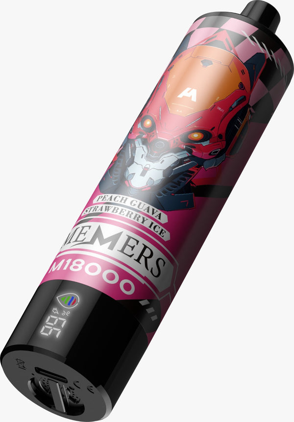 SKE Memers 18000 Puffs Prefilled Vape Kit Box of 10, Peach Guava Flavor