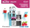 The Bling 10K Pro Max Replacement Prefilled Pods - Box of 5 Available In Strawberry Raspberry Cherry Ice Flavour 