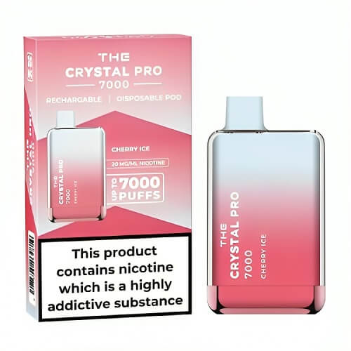 The Crystal Pro 7000 Puffs Prefilled Vape Pod Device, Cherry Ice Flavor