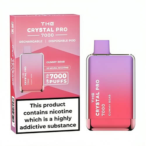 The Crystal Pro 7000 Puffs Prefilled Vape Pod Device, Gummy Bear Flavor