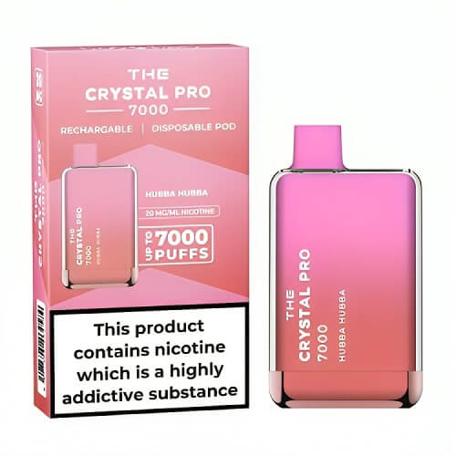 The Crystal Pro 7000 Puffs Prefilled Vape Pod Device, Hubba Flavor