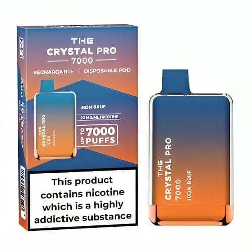 The Crystal Pro 7000 Puffs Prefilled Vape Pod Device, Iron Bru Flavor
