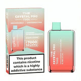 The Crystal Pro 7000 Puffs Prefilled Vape Pod Device, Strawberry Watermelon Bubblegum Flavor