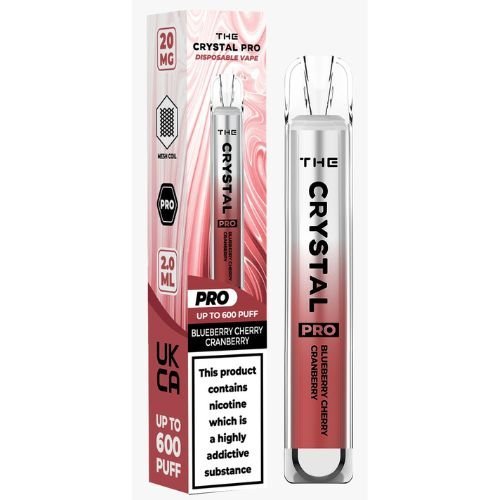 The Crystal Pro Bar 600 Puff Prefilled Vape Pod Device, Blueberry Cherry Cranberry Flavor