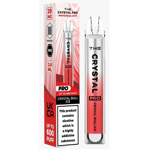 The Crystal Pro Bar 600 Puff Prefilled Vape Pod Device, Crystal Bull Ice Flavor