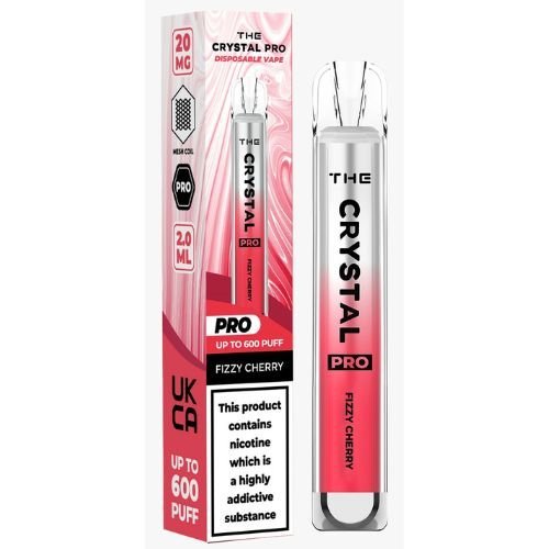 The Crystal Pro Bar 600 Puff Prefilled Vape Pod Device, Fizzy Cherry Flavor
