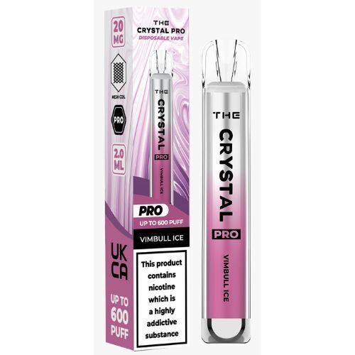 The Crystal Pro Bar 600 Puff Prefilled Vape Pod Device, Vimbull Ice Flavor