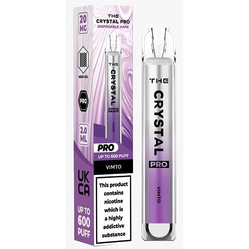 The Crystal Pro Bar 600 Puff Prefilled Vape Pod Device, Vimto Flavor
