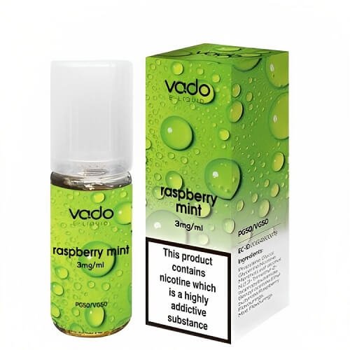 Vado 10ml Nic Salt E Liquid, Pack of 10, Raspberry Mint Flavor