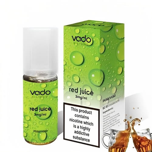 Vado 10ml Nic Salt E Liquid, Pack of 10, Red Juice Flavor