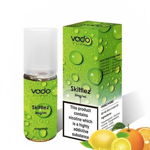 Vado 10ml Nic Salt E Liquid, Pack of 10, Skittlez Flavor