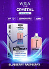 WGA Crystal Pro Max 10000 Puffs Prefilled Pod Vape Kit, Blueberry Raspberry Flavor